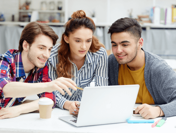 Healthcare professionals reviewing learning resources