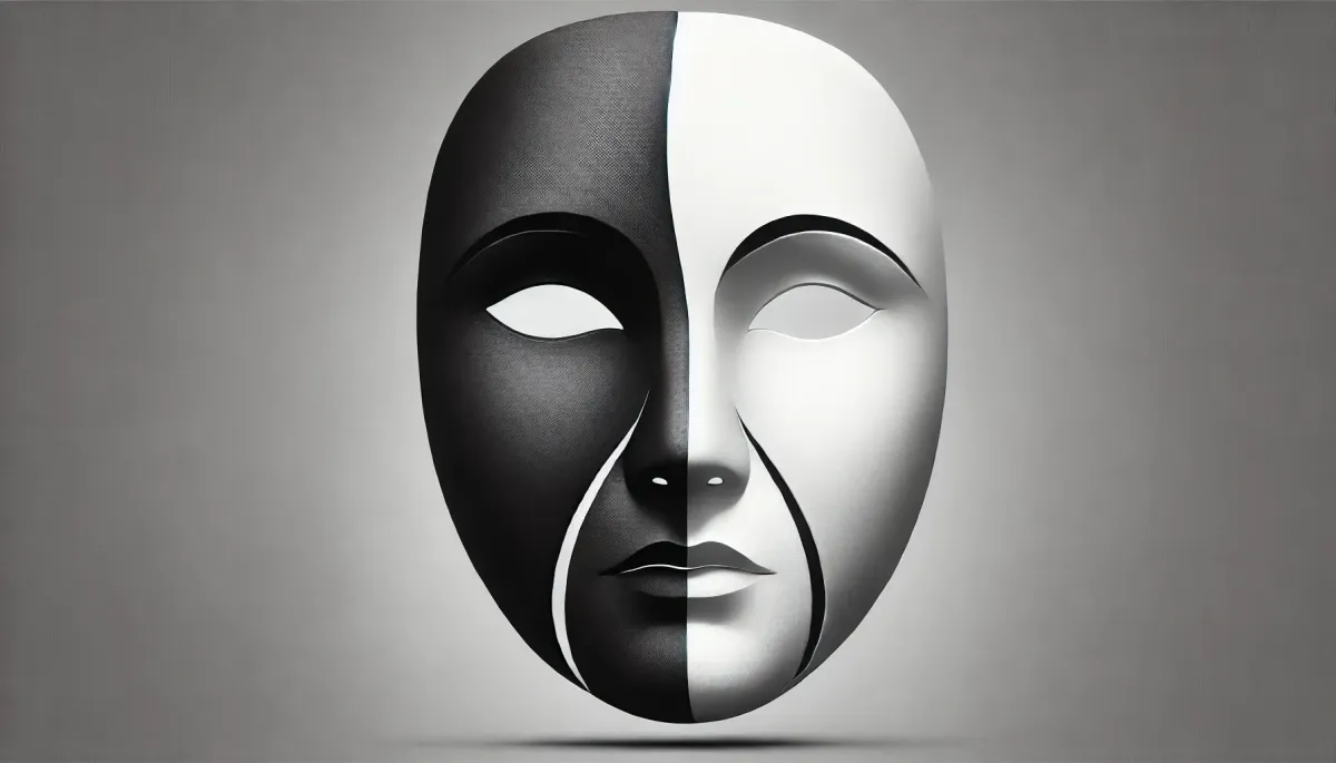 Black and white mask