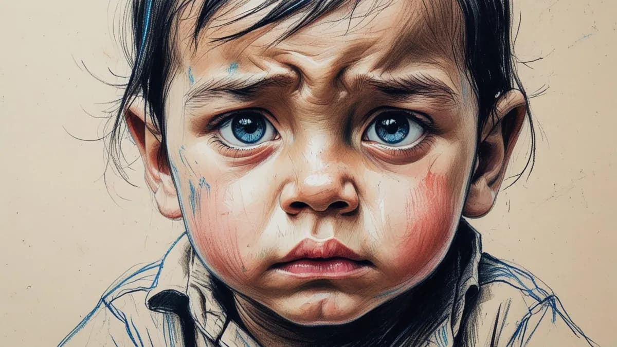 Stressed child graphic sketch - Meducate