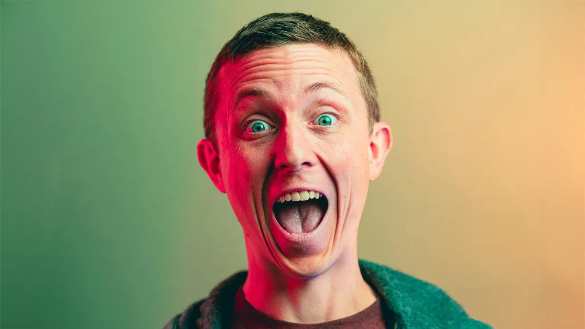 Face open mouth surprised