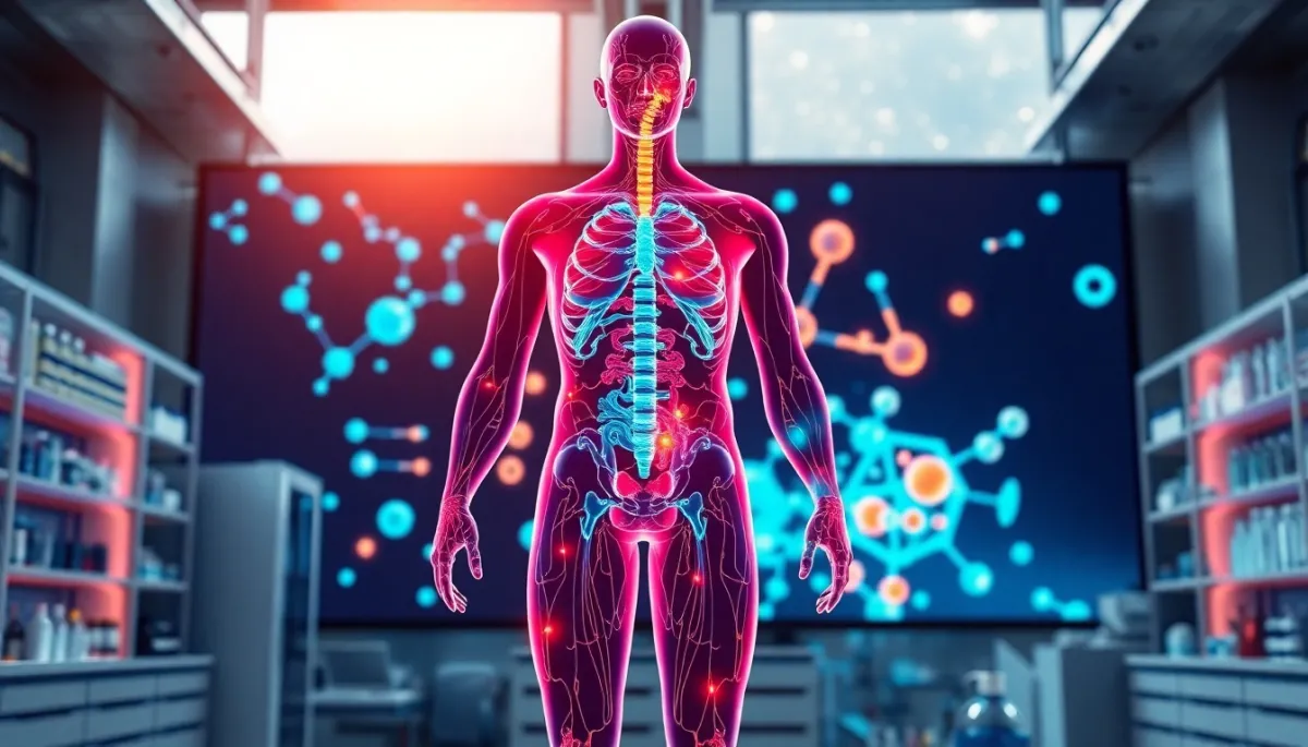 high tech image of internal organs in lab